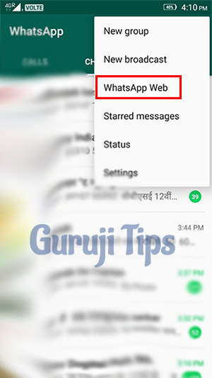 WhatsApp Web Setting