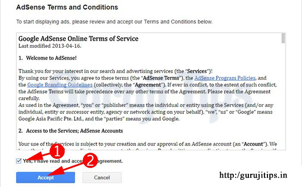 Adsense Terms and Conditions