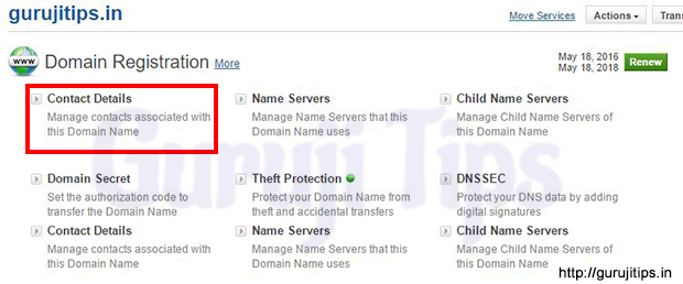 How to change domain contact details