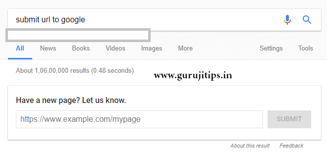 Submit URL to Google